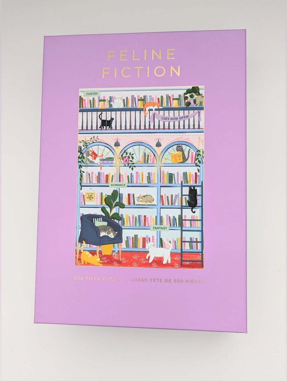 NEW IN BOX Hobbry "Feline Fiction" Cats Lovers & Book Lovers 500-Piece Puzzle